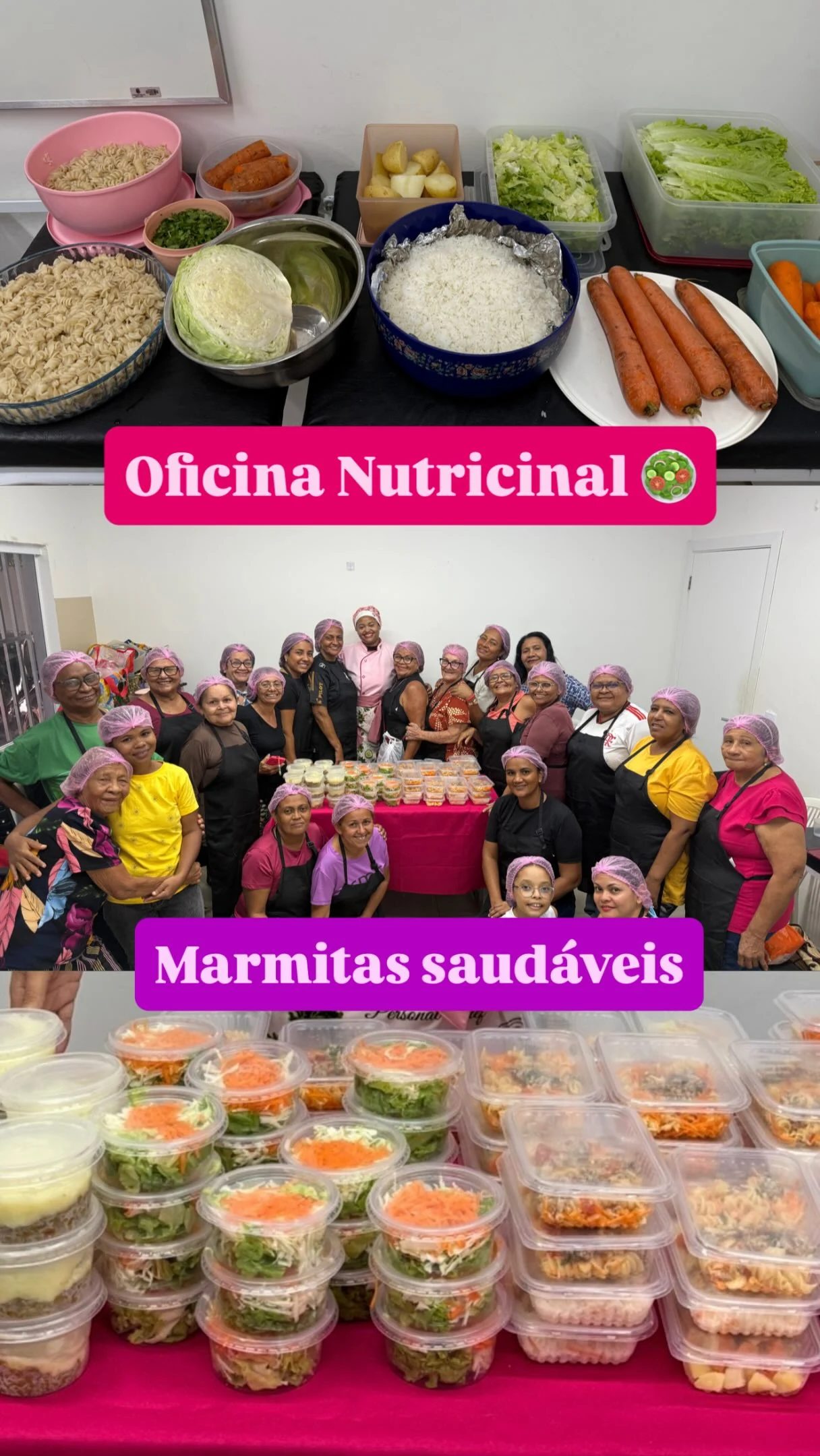 Oficina nutricional comunitária com grupo de voluntárias