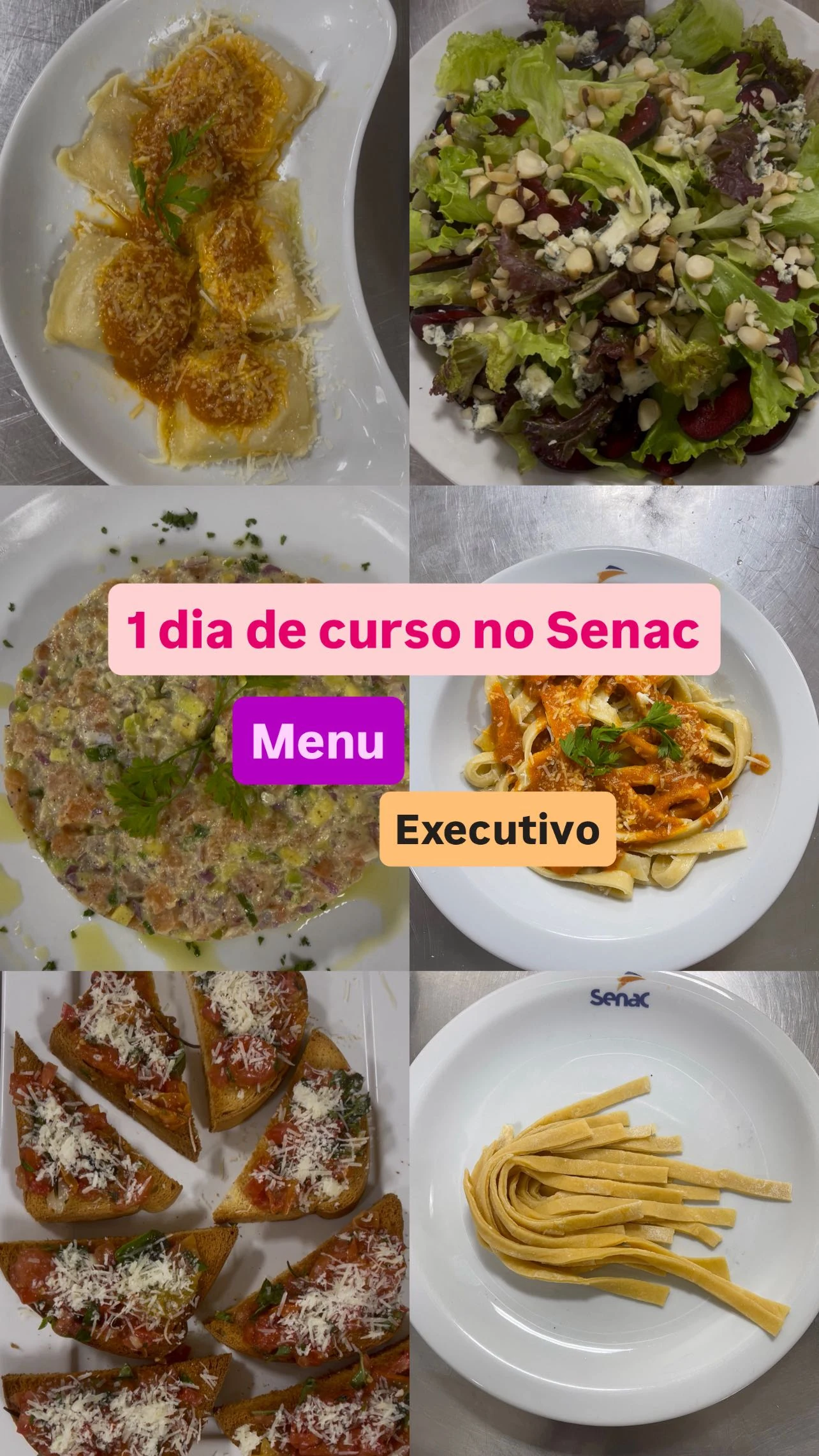 Pratos autorais do curso de gastronomia no Senac